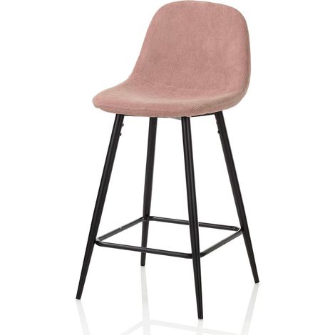 "Set 2 sgabelli COMFY rosa antico in metallo e velluto" (1/2)