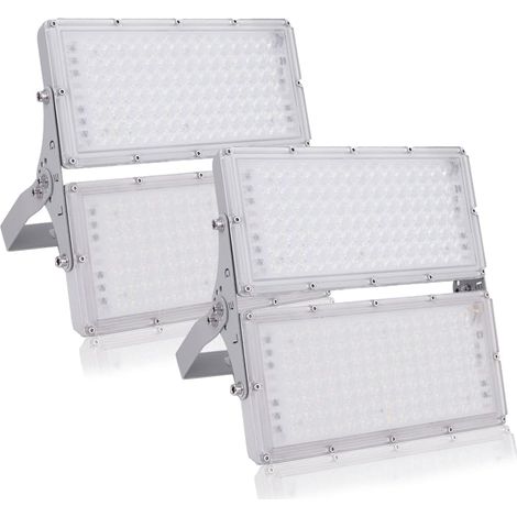 2 Pièces 200W Projecteur Exterieur LED 20000LM 6500K Blanc froid Lampe Extérieur LED de Sécurité Imperméable IP65 Spot LED Extérieur Idéal pour Jardin Garage Couloir Terrasse Eclairage