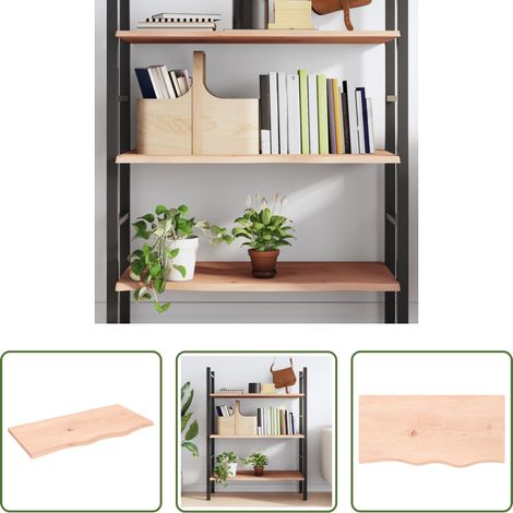 Wandregal Eiche - Wandregal 80x40x2 cm Massivholz Eiche Unbehandelt (1/5)