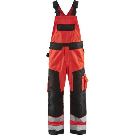 Combinaison de travail sans manches haute visibilité 2660 - Rouge fluo/Noir 46