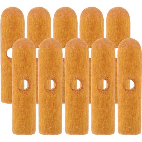 Ensemble de 10 perles kaki pour queue de parapluie, embouts en bois compatibles avec la réparation de parapluies (1/5)