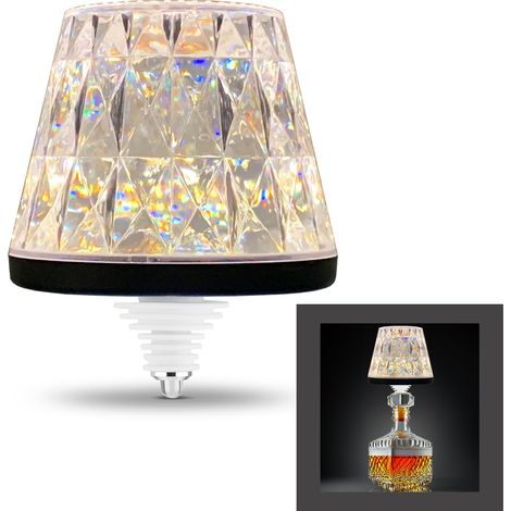 REV LAMPRUSCO CRISTAL - Lampada da tavolo a LED a batteria – Lampada da tavolo senza fili 130 lm 1,6 W 2500 mAh – Luce da bottiglia dimmerabile in bianco caldo e resistente agli spruzzi d'acqua – (1/4)