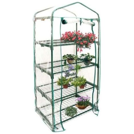 Housse de serre à 4 étages en PVC - Housse de rechange pour mini serre de jardin pour intérieur ou extérieur (support en fer non inclus) (1/4)