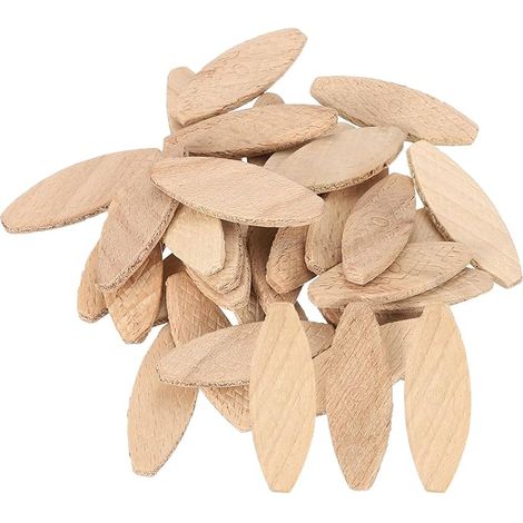 100 x Wooden Joining Biscuits, 45 x 16 x 3.8 mm Joinery Biscuits, Wood Board Assembly Tool Accessories for Carpenter and DIY Projects (1/5)