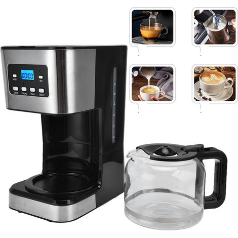 Cafetera de filtro, 1,5 l, capacidad para 12 tazas, con temporizador, extracción automática para café en casa. (1/5)