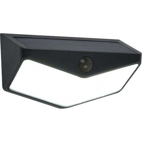 Lampada da parete solare Wings Solar Black PIR LED 3.7W 5000K IP44 con sensore di movimento e crepuscolare (1/5)