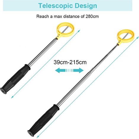 Golf Ball Retriever, Telescopic Stainless Steel Golf Ball Retriever Picker (Yellow) (1/4)