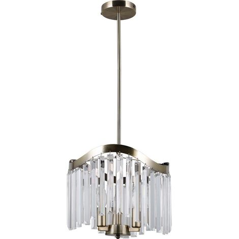 Italux Sabrig - Pendente Stilizzato Sospeso Bronzo Antico 3 Luci, E14 (1/3)