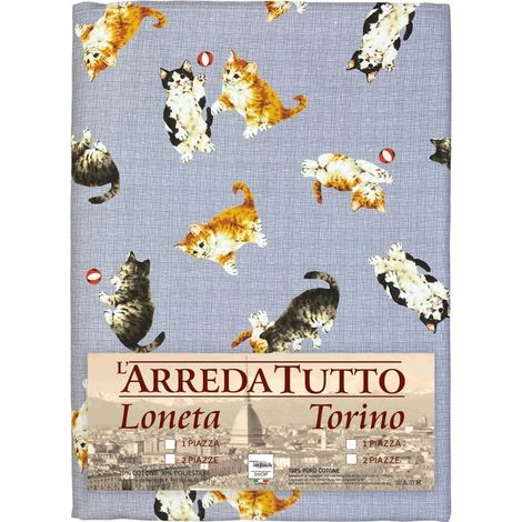COUVERTURE DE SERVIETTE DE MEUBLES tous LES BEDSPREAD GRAND FOULARD coverdivano tissu DIGITY KITTENS gris en coton pur 1 PLACE