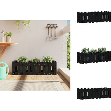 Lit surélevé de jardin design de clôture 100x30x30cm pin massif - Jardiniere - Bac À Plantation - Lit Surélevé - Planter - Décoration Extérieur (1/5)