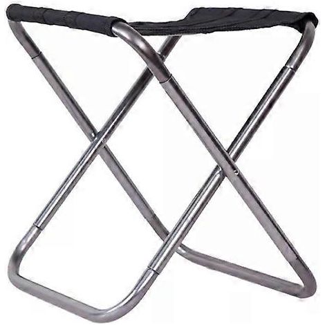 Chaise pliante de camping portable en alliage d'aluminium 7075, gris argenté, 24,5 x 22,5 x 27 cm (1/2)