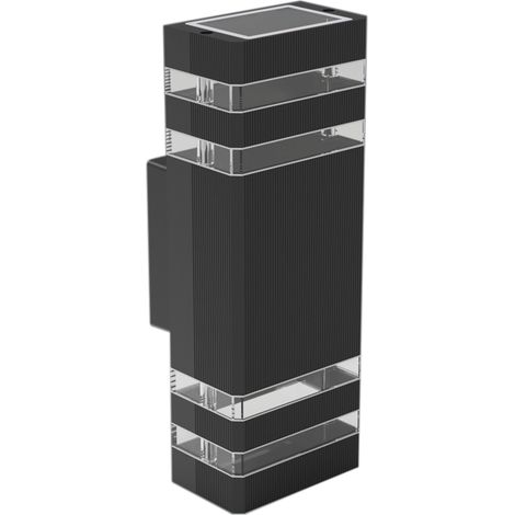 Eko-Light Vini Outdoor Wall Light Black IP54 Up & Down Sconce, Aluminium, 2x GU10 (bulbs not included), 220240V, Modern Exterior Facade Porch Garden Lamp (1/4)