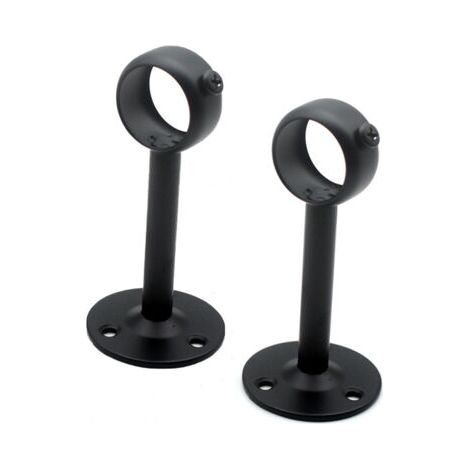 Soporte de techo ajustable para barra de cortina, juego de 2, negro, soportes para barra de cortina