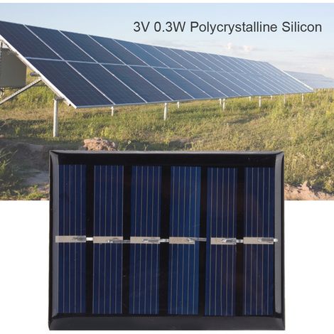 4 Panneaux Solaires Polycristallins 3V 0.3W DIY avec Câble pour Charge Sécurisée 65x48mm