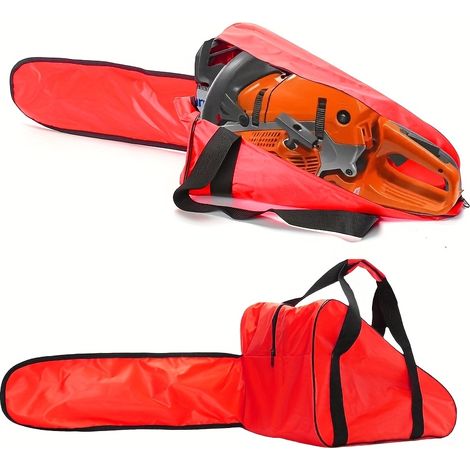 Sac de transport pour tronçonneuse - Tissu Oxford résistant, compatible avec les tronçonneuses de 14 et 16 pouces, rouge (1/5)