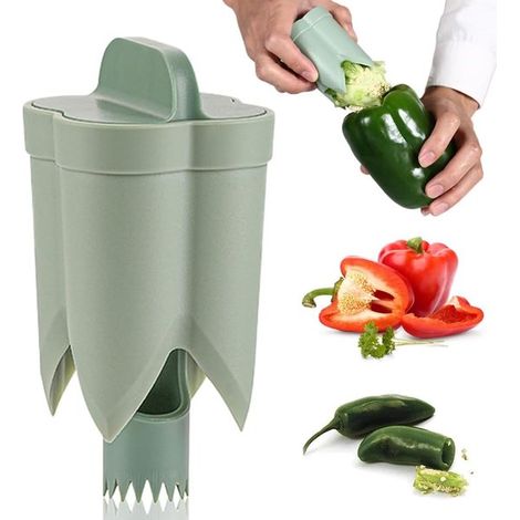 Removedor de semillas de pimentón, herramienta para remover semillas de pimentón, utensilios de cocina para verduras (1/5)