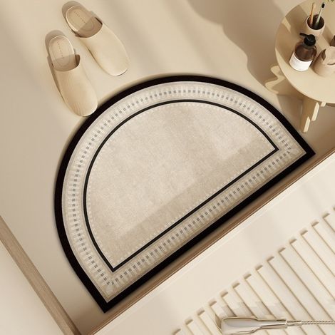 Manoir romain - Semi-circulaire 5080cm (terre de diatomées) Tapis de sol en terre de diatomées, tapis antidérapant pour salle de bain, tapis absorbant pour porte de toilettes (1/5)