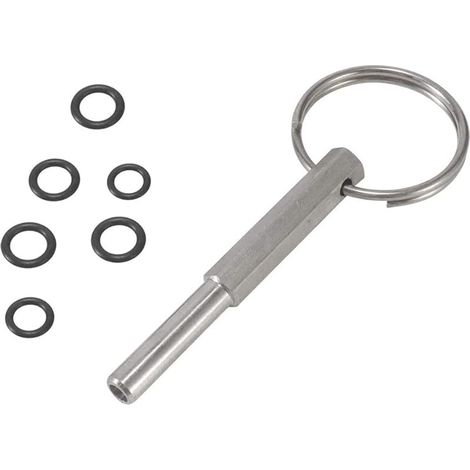 Clé à Tête Ovale pour Machine à Café avec Porte-Clés et 6 Anneaux en Caoutchouc, Tournevis Ovale Drive Bit Outils de Réparation de Machine à Café Compatible avec Nespresso Jura Krups AEG (1/5)