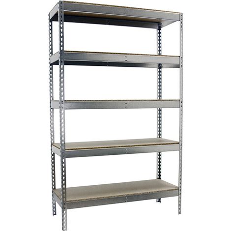SimonRack Scaffale Industriale, 3000x1500x450 mm, 5 Ripiani in Legno, Portata 600 kg per Ripiano, Scaffale Carichi Pesanti, Zincato/Legno – Simonforte (1/3)