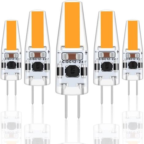 [NIEMALS VERWENDET] G4 LED 3 W 12 V AC/DC-Glühbirnen, G4 3 W LED 30 W äquivalente Halogen-Glühbirne, 300 lm, Warmweiß 2700 K, nicht dimmbar, 5er-Pack