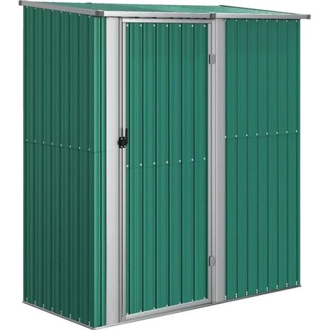 Chalet de jardin vert, 180,5 x 97 x 209,5 cm, acier galvanisé. (1/5)