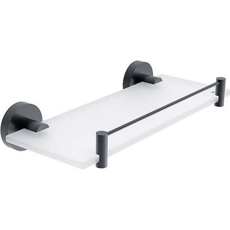Nimco Unix - Mensola, 30 cm, vetro satinato/nero opaco UNC 13091BX-30-90 (1/2)