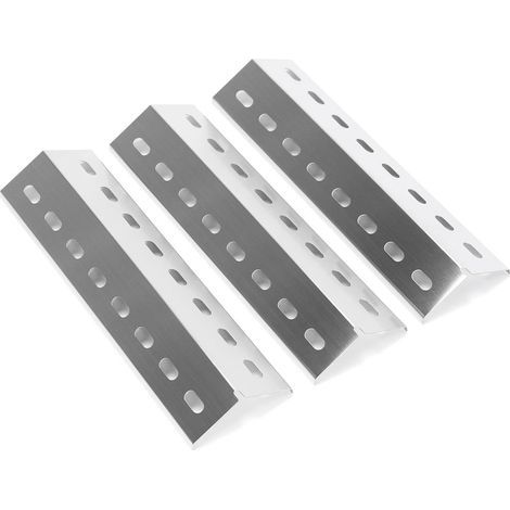 Cache-Brûleurs - Plaque Répartiteur De Chaleur En Acier Inoxydable 37 X 10 8 Cm - Pour Barbecue À Gaz - Lot De 3 (1/5)