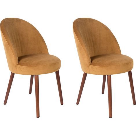Lot de 2 chaises 51x59x85,5 en velours camel - BARBARA