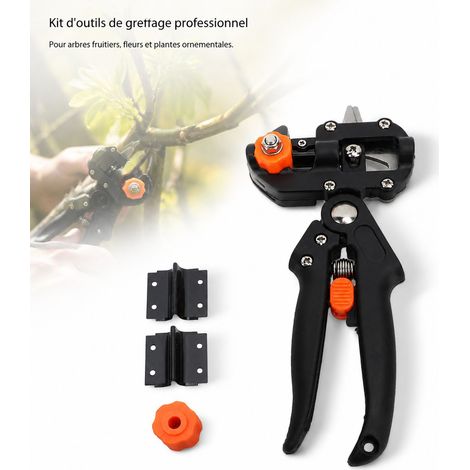 Toivize-Kit de Greffage - ABS Durable - Lame en Laiton - Outil Professionnel pour Arbres et Plantes, Ensemble Complet avec Cisaille et Accessoires (1/4)