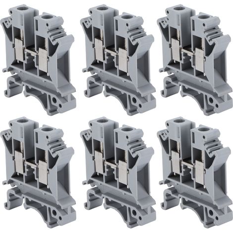 Bloc de connexion à vis DIN 50 pièces en cuivre 57A 800V pour rail de montage UK‑6N (1/5)