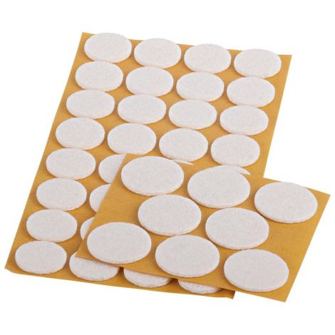 Kit de patins en feutre 40 pièces. autocollant.blanc Contenu : 40 (1/3)