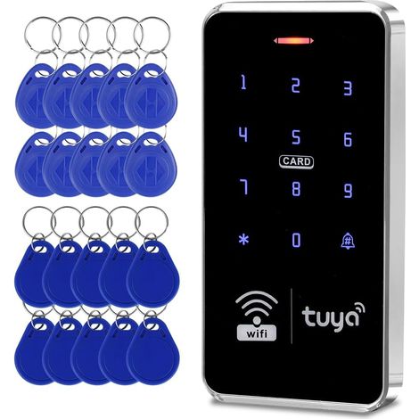 Contrôleur d'accès WiFi intelligent double bande avec clavier RFID étanche IP68, prend en charge 1000 utilisateurs, 10 125 kHz + 10 porte-clés 13,56 MHz (1/5)