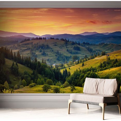 Tapete Selbstklebend - Fototapete mit Motiv - Wandtapete modern - Wandgestaltung Berglandschaft 312x219 cm (1/5)