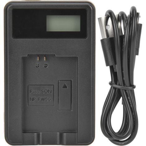 Chargeur de batterie LCD SEIVI NP FW50 pour Sony A6000, A6300, A6500, A7R, A7 - Affichage de charge (1/5)