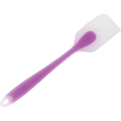 Spatule en silicone translucide intégrée gaine complète portable résistante à la chaleur outil cuisine boulangerie pâtisserie DIY violet (1/5)
