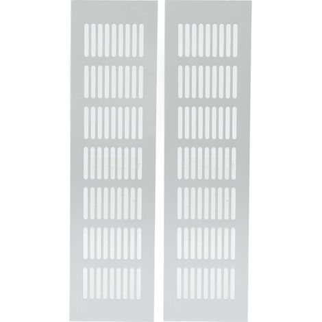 Grille d'aération à dissipation thermique en alliage d'aluminium argenté, couverture de grille de ventilation rectangulaire pour armoire, placard, camping-car, camping-car, 80x300mm/3.14x (1/5)