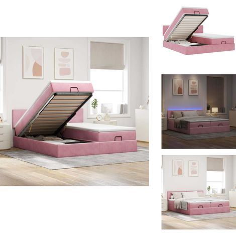 Cadre de lit ottoman avec matelas rose 180x200 cm velours - Cadre De Lit Ottoman - Cadres De Lit Ottoman - Cadre De Lit - Cadre De Lit Avec Rangement (1/5)