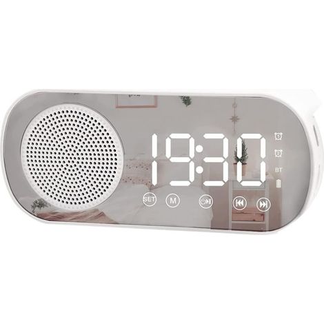 Orologio digitale a LED con radio FM e altoparlante Bluetooth, 3 livelli di luminosità, modalità di attenuazione, funzione snooze per decorazione (1/5)