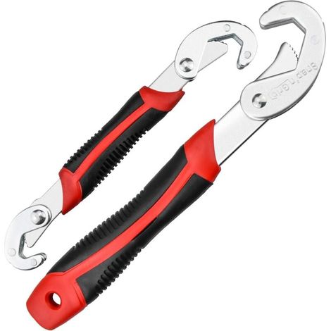 ZVD-Lot de 2 Clés Réglables, Clé à Molette, Snap Grip Clé Universelle, Serre-Ecrou Multifonctionnelles, Kit de Clés Réglable 22-32mm, 15-32mm, 9-14mm (1/4)