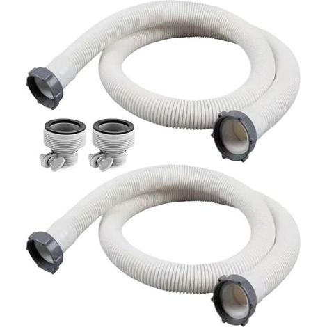 Lot 2 tuyaux + 2 adaptateurs pour filtre piscine Intex 29060E, longueur 150cm, diamètre 38mm (1/5)