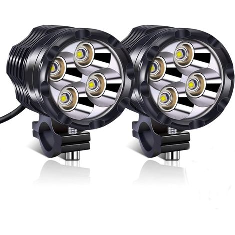40W Phare Moto Feux Additionnels LED, 2Pcs Phares Avant Phares supplémentaires pour moto 12/24V Anti Brouillard Projecteur Spot pour Truck Moto Quad Scooter (1/5)