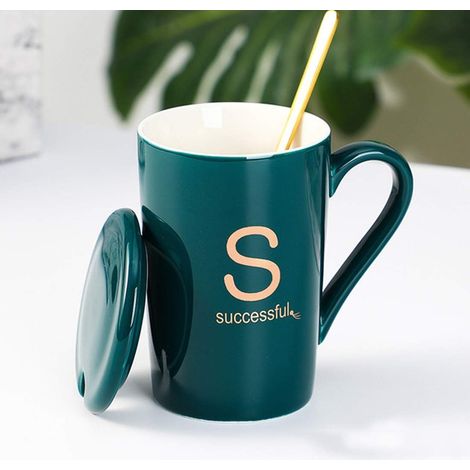 Initialenbecher aus feinem Knochenporzellan für Zuhause, Büro und personalisierte Geschenke (1/5)