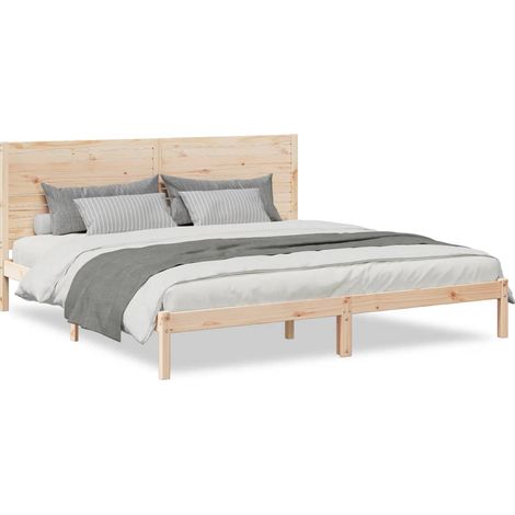 Lit double,Lit adulte,Cadre de lit extra long sans matelas 200x220 cm bois massif CFW3863831 (1/5)