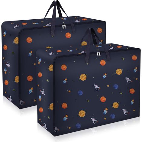 2Pcs Grand Sac de Rangement, Housse de Rangement de 105L avec Double Zip, Sac Demenagement Grand Format Étanche, Sac Rangement Vetement, Sac Rangement Couette, Sac de Transport Durable (1/5)