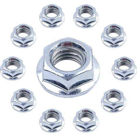 10 Pièces Écrou de Tronçonneuse pour Husqvarna 346XP, 445, 450, 455, K1250, K1260, 51, 61, 154 et plus de Modèles, Écrou Hexagonal Universel en Acier Inoxydable Pièces de Rechange (1/4)