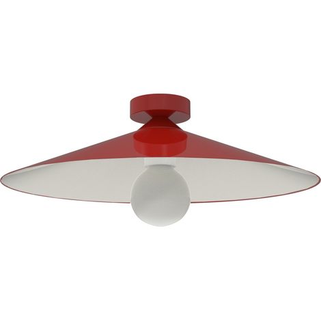 LUMICOM  CHAPEAU Plafoniera, 1XE27, max 42W, metallo, rosso lucido/bianco, D40cm (1/4)