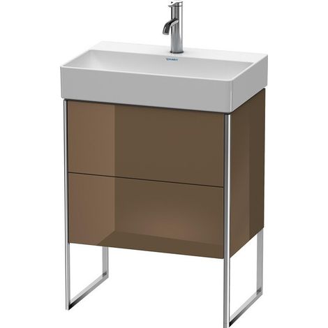 Unità Vanity XSquare Duravit XSquare Compact standing 58,4x39,0 cm, 2 cassetti, per lavabo DuraSquare 235660, Colore (anteriore/corpo): Laccato lucido marrone oliva - XS445306161