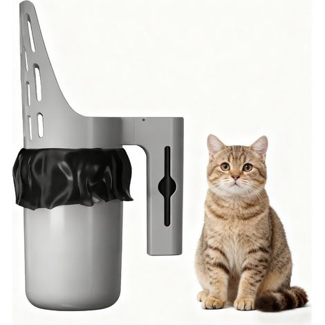Spatule Pour Litière Chat - Avec Bac De Récupération Et 1 Rouleau De Sacs - Usage Intérieur Et Extérieur - 1 Pièce (1/5)