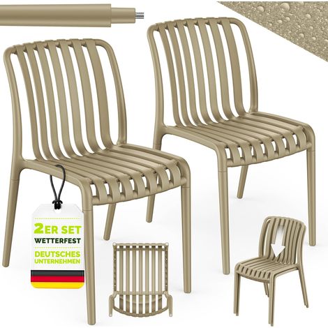 tillvex® Gartenstühle 2er Set Stapelbar Wetterfest Outdoor Stühle bis 120kg belastbar Gartenstühle Outdoor Terrassenstuhl Gartenmöbel Balkon Garten Terrasse (1/5)