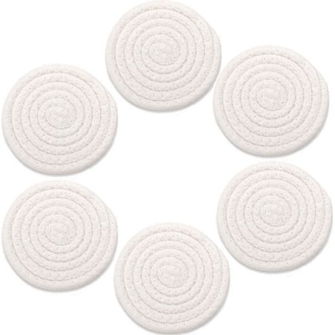 Set mit 6 isolierten Untersetzern für den Haushalt, 11 cm, aus gewebtem Baumwollseil...